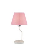 Lampa biurkowa YORK biało-różowa stołowa metal klosz tkanina - Ledea