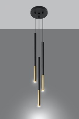 Lampa wisząca MOZAICA 3P czarny / złoty - Sollux Lighting