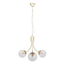 Lampa wisząca DANI 3 złoty żyrandol potrójny do salonu szklane kuliste klosze - Candellux Lighting