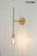 Kinkiet RIVA złoty lampa ścienna minimalistyczna prosta forma - Moosee - wlaczony