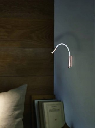 Regulowany kinkiet NUTO BIANCO GOLD giętkie elastyczne ramię - Orlicki Design