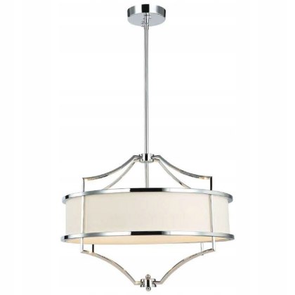Lampa wisząca STESSO CROMO M elegancka z kremowym abażurem - Orlicki Design