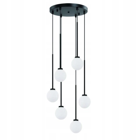 Lampa sufitowa OTA VI czarno-biała kaskada kuliste klosze - Orlicki Design