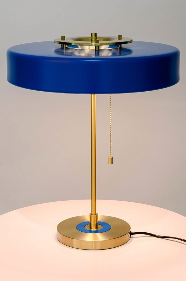 Lampa stołowa ARTE niebiesko-złota elegancka - King Home