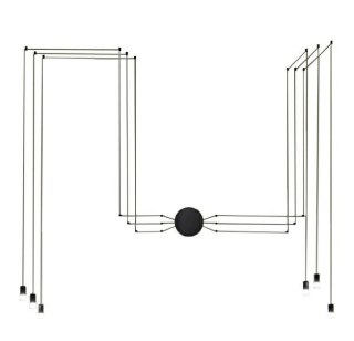 Lampa ścienna FLUSSO WALL 6 czarna - King Home