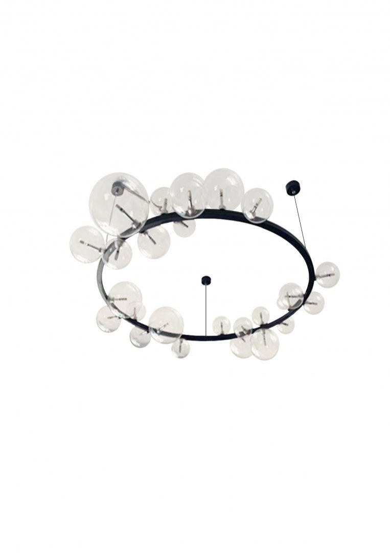 Lampa wisząca ALURE 120 obręcz szklane kuliste transparentne klosze - King Home Lampa wisząca ALURE 120 obręcz szklane kuliste transparentne klosze - King Home