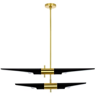 Lampa wisząca APOLLO 2 czarna szczotkowane złoto - King Home