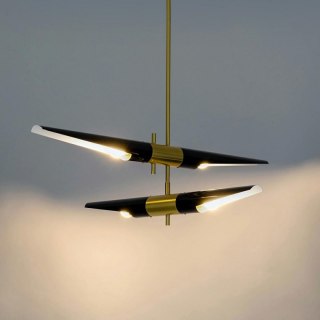 Lampa wisząca APOLLO 2 czarna szczotkowane złoto - King Home