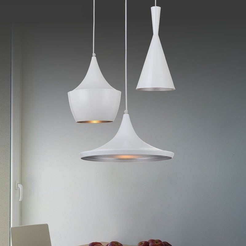 Lampa wisząca BET SHADE WIDE biała - środek srebrny - King Home Lampa wisząca BET SHADE WIDE biała - środek srebrny - King Home