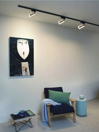 Zestaw szynowy: szyna 1,5m czarna + 4x oprawa Kika Track Gold - Orlicki Design