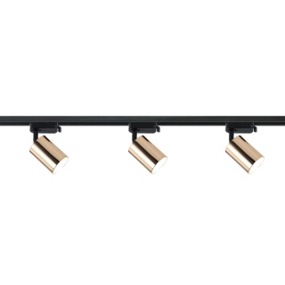 Zestaw szynowy: szyna 1m czarna + 3x oprawa Kika Track Gold - Orlicki Design