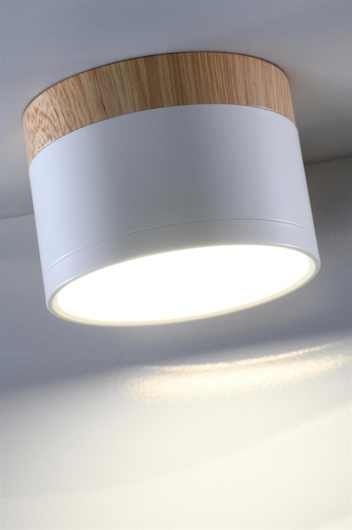 Lampa sufitowa TUBA 6,4 biało-drewniana LED - Candellux Lighting Lampa sufitowa TUBA 6,4 biało-drewniana LED - Candellux Lighting