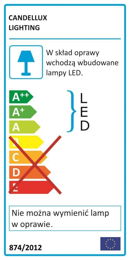 Lampa sufitowa TUBA 6,4 biało-drewniana LED - Candellux Lighting Lampa sufitowa TUBA 6,4 biało-drewniana LED - Candellux Lighting