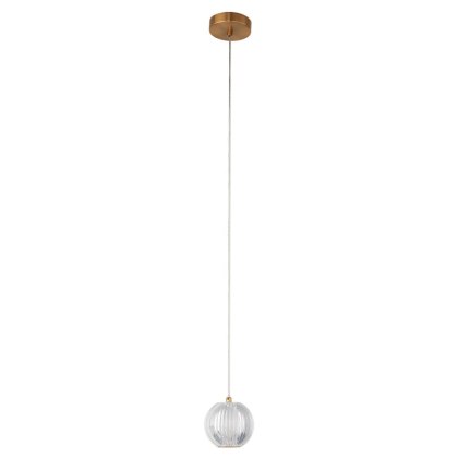 Lampa wisząca BRILLANT 1 złota LED CCT pojedyncza szklana kula - Light Prestige