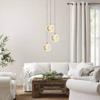 Lampa wisząca BRILLANT 3 złota LED CCT szklane kule kaskada - Light Prestige