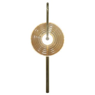 Kinkiet PLATO bursztynowy LED CCT zmiana barwy światła szklany klosz - Light Prestige