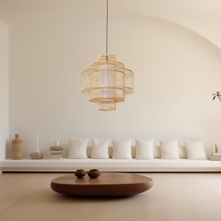 Lampa wisząca STELA rattanowa naturalna boho japandi - Light Prestige