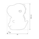 Lampka dziecięca DINO urocza mała lampeczka dinozaur do pokoju dziecka - Eko-Light - rysunek techniczny - wymiary