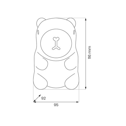lampka dziecieca kapibara milagro eko-light wymiary rysunek techniczny