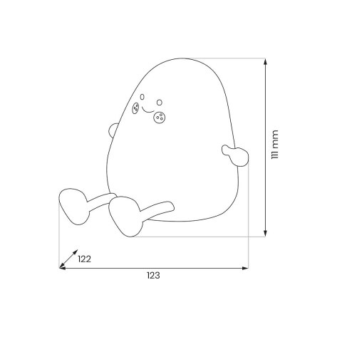 Lampka dziecięca MANGO świecący owoc do pokoju dziecka - Eko-Light - wymiary - rysunek techniczny