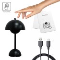 Lampka nocna COSTA czarna stołowa grzybek akumulator bez kabla - Eko-Light - zestaw - jak wlaczyc