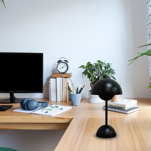 Lampka nocna COSTA czarna stołowa grzybek akumulator bez kabla - Eko-Light - na biurku