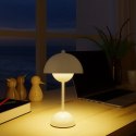 Lampka nocna COSTA biała stołowa grzybek akumulator bez kabla - Eko-Light - wlaczona wieczorem