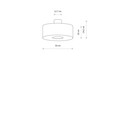 Plafon SANTANA M abazur wymiary rysunek techniczny