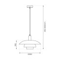 Lampa wisząca FERRO 1 Cashmere oświetlenie retro kaszmir - Eko-Light - wymiary - rysunek techniczny