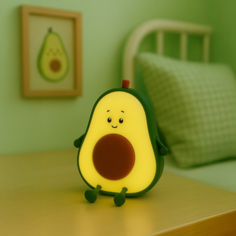 Lampka dziecięca AWOKADO uroczy owoc do pokoju dziecięcego - Eko-Light - wlaczona swieci sie