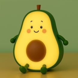 Lampka dziecięca AWOKADO uroczy owoc do pokoju dziecięcego - Eko-Light - wlaczona swieci sie