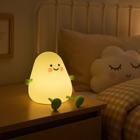 Lampka dziecięca MANGO świecący owoc do pokoju dziecka - Eko-Light - wlaczona swieci sie