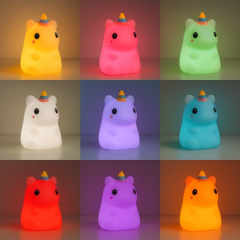Lampka dziecięca UNICORN urocza lampeczka do pokoju dziecka jednorożec - zmiana kolorów światła