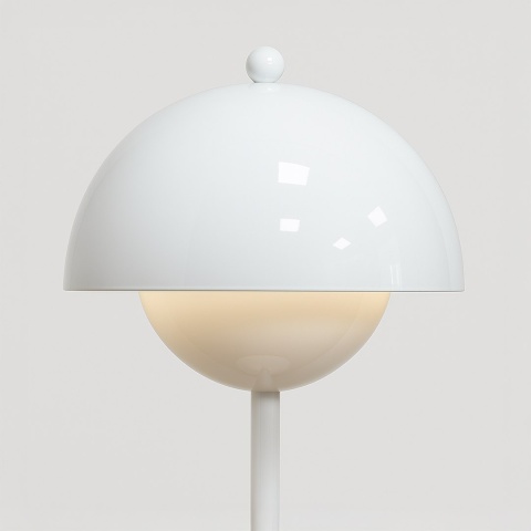 Lampka nocna COSTA biała stołowa grzybek akumulator bez kabla - Eko-Light - wlaczona widok z bliska