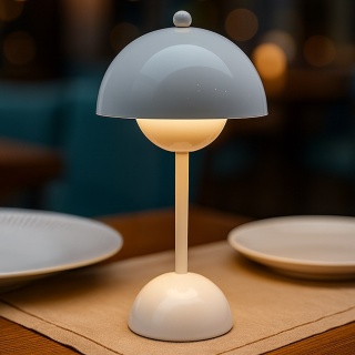 Lampka nocna COSTA biała stołowa grzybek akumulator bez kabla - Eko-Light