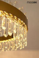 Lampa wisząca AMIRA 60 złota obręcz z kryształkami glamour- Moosee - wlaczona zapalona widok z bliska Lampa wisząca AMIRA 60 złota obręcz z kryształkami glamour- Moosee - wlaczona zapalona widok z bliska