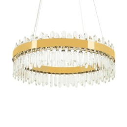 Lampa wisząca AMIRA 60 złota obręcz z kryształkami glamour- Moosee