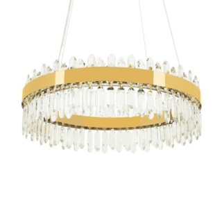 Lampa wisząca AMIRA 60 złota obręcz z kryształkami glamour- Moosee