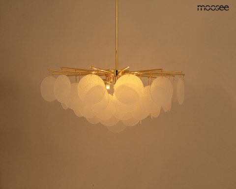 Lampa wisząca SUONO 60 złota oryginalny design nowoczesna - Moosee - zapalona - wlaczona