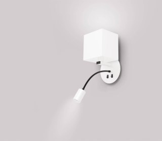 Kinkiet MAGNUM 1 biały hotelowy z lampką do czytania LED - Candellux Lighting