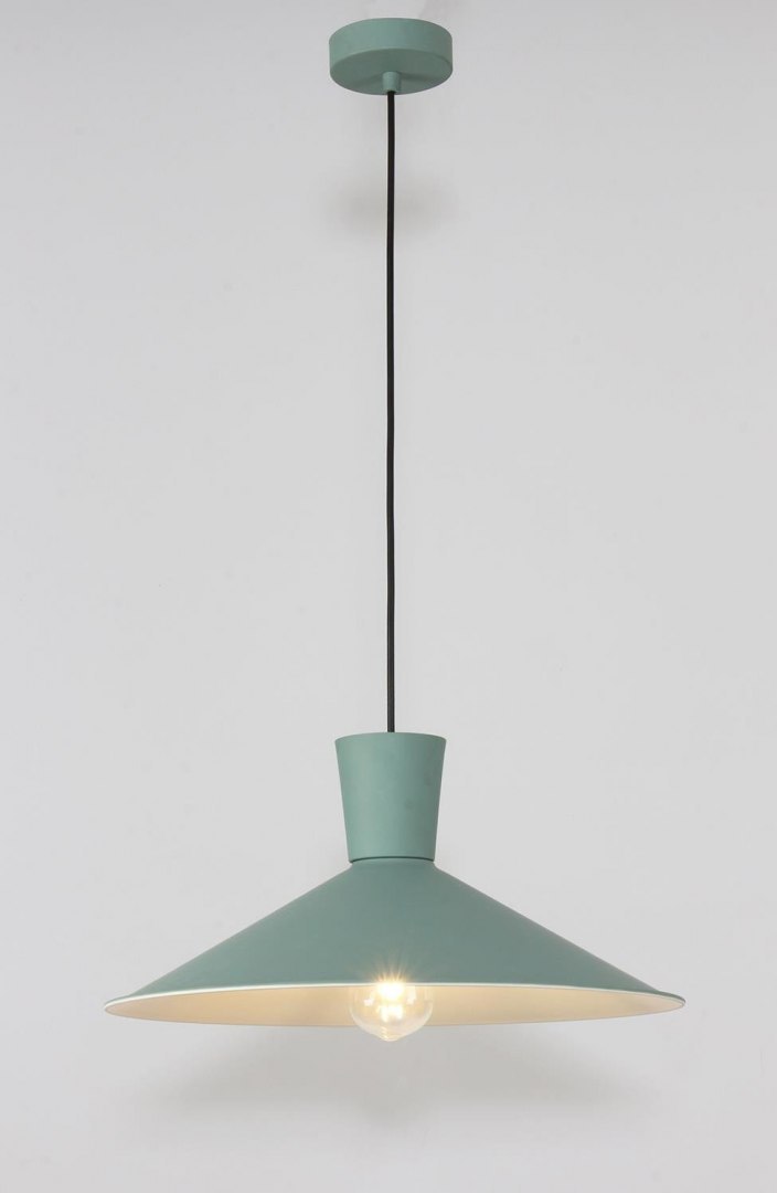 Lampa wisząca ELISTA zielona stożkowy metalowy klosz - Ledea Lampa wisząca ELISTA zielona stożkowy metalowy klosz - Ledea