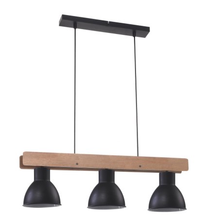 Lampa wisząca VARIO potrójna drewniana w stylu loft - Candellux Lighting