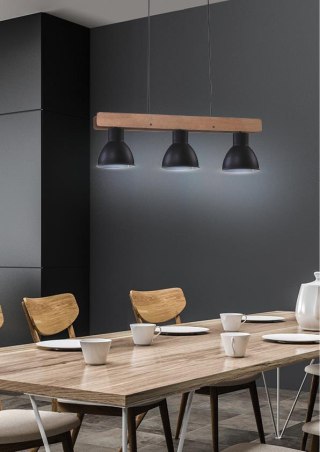 Lampa wisząca VARIO potrójna drewniana w stylu loft - Candellux Lighting