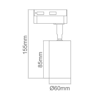 Lampa szynowa Kika Track Rose Gold biały - Orlicki Design