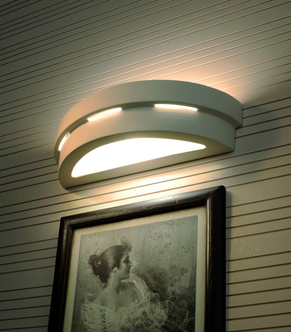 Kinkiet ceramiczny HELIOS biały lampa ścienna dekoracyjna - Sollux Lighting - wizualizacja Kinkiet ceramiczny HELIOS biały lampa ścienna dekoracyjna - Sollux Lighting - wizualizacja