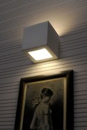 Kinkiet ceramiczny LEO biały lampa ścienna dekoracyjna - Sollux Lighting - zapalona lampa