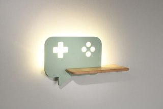 Kinkiet lampka dziecięca LED z półką CONSOLE konsola miętowa - Candellux Lighting