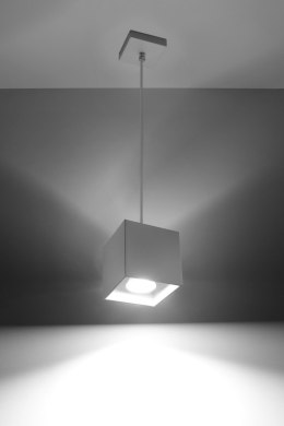 Lampa wisząca QUAD 1 biały sześcian pojedyncza kostka - Sollux Lighting - wizualizacja