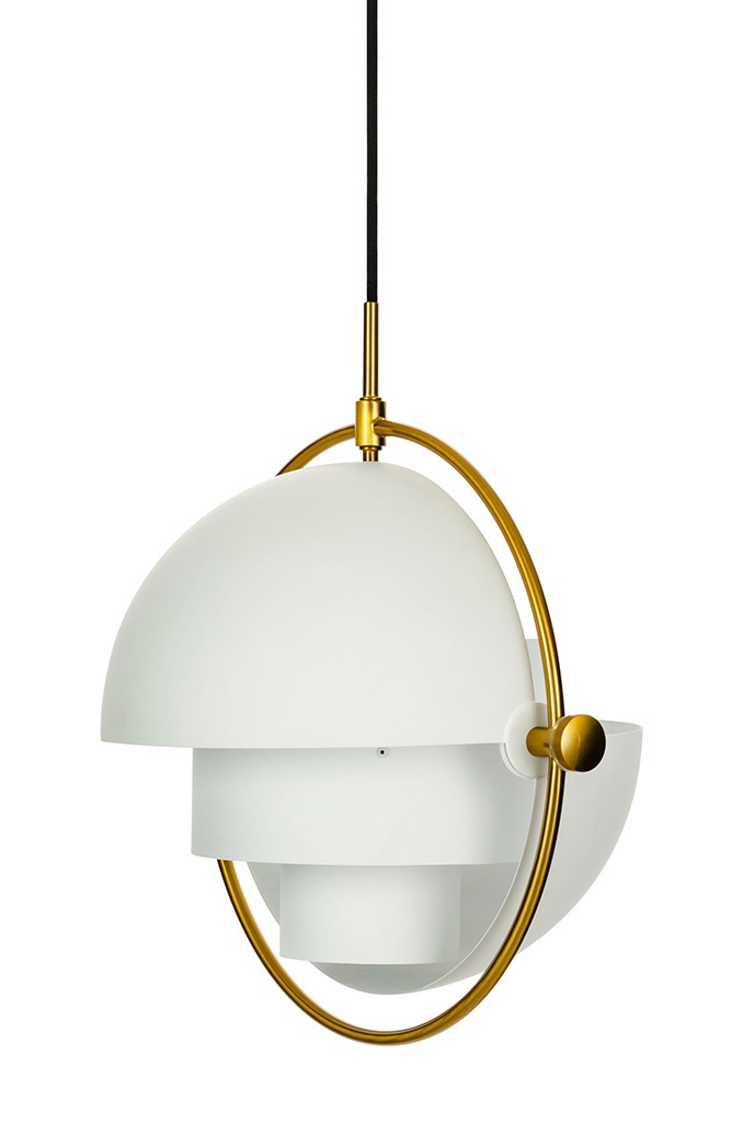 Lampa wisząca VARIA biało złota designerski zwis do sypialni - King Home Lampa wisząca VARIA biało złota designerski zwis do sypialni - King Home