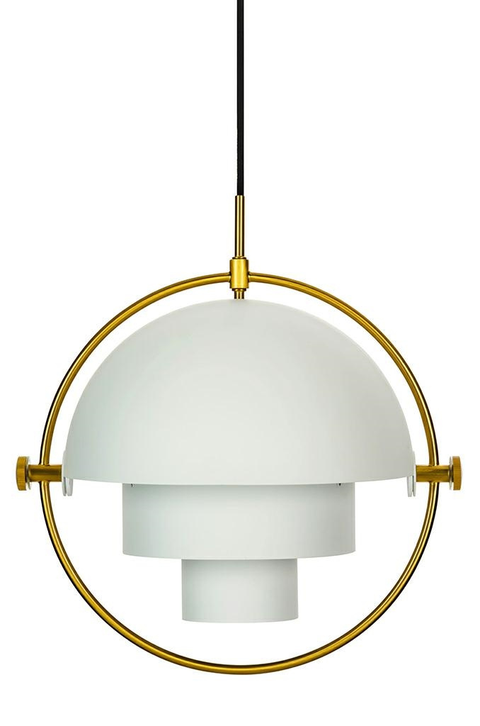 Lampa wisząca VARIA biało złota designerski zwis do sypialni - King Home